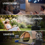 Olsen & Smith 16 Inch Cordless Spray Fan with 22L Water Tank – Portable Rechargeable Cooling Fan with Oscillation, Remote Control & Wheels for Indoor Outdoor Home, Garden & Camping