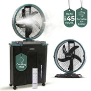 Olsen & Smith 16 Inch Cordless Spray Fan with 22L Water Tank – Portable Rechargeable Cooling Fan with Oscillation, Remote Control & Wheels for Indoor Outdoor Home, Garden & Camping