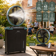 Olsen & Smith 16 Inch Cordless Spray Fan with 22L Water Tank – Portable Rechargeable Cooling Fan with Oscillation, Remote Control & Wheels for Indoor Outdoor Home, Garden & Camping