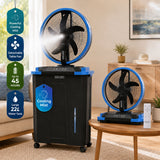 Olsen & Smith 16" Cordless Misting Fan with HUGE 22L Water Tank, Rechargeable Portable Patio Cooling Fan with Oscillation, Wheels, Remote, Indoor & Outdoor, Garden, Camping, BBQ