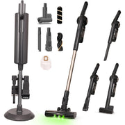 Olsen & Smith 18000Pa Cordless Self-Emptying Stick Vacuum Cleaner – Lightweight 250W Upright Handheld with Base Station, Dust Finder Light & Accessories - Grey