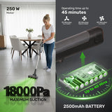 Olsen & Smith 18000Pa Cordless Self-Emptying Stick Vacuum Cleaner – Lightweight 250W Upright Handheld with Base Station, Dust Finder Light & Accessories - Grey