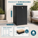 Olsen & Smith 190L Tall Slim Storage Box & Parcel Drop Box – 100% Recycled Waterproof Outdoor Storage Chest with Combination Lock, Anthracite Wood Effect, Shoe, Toy & Blanket Storage, Indoor & Outdoor
