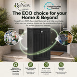 Olsen & Smith 190L Tall Slim Storage Box & Parcel Drop Box – 100% Recycled Waterproof Outdoor Storage Chest with Combination Lock, Anthracite Wood Effect, Shoe, Toy & Blanket Storage, Indoor & Outdoor