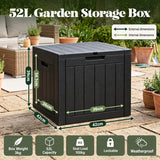 Olsen & Smith 52L Sit-On Garden Storage Box & Side Table – Small Outdoor Storage Cube, 100% Recycled Weatherproof Plastic, Lockable, 100kg Seat, Removable Lid, Tool-Free Assembly, Balcony Patio & Deck, Anthracite