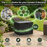 Olsen & Smith 52L Sit-On Garden Storage Box & Side Table – Small Outdoor Storage Cube, 100% Recycled Weatherproof Plastic, Lockable, 100kg Seat, Removable Lid, Tool-Free Assembly, Balcony Patio & Deck, Anthracite