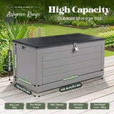 Olsen & Smith 680L Extra Large Waterproof Garden Storage Box, Outdoor Cushion & Furniture Storage, Heavy Duty Weatherproof Plastic Chest, Sit-On Lid, Anthracite Grey