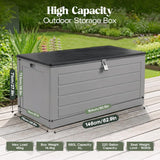 Olsen & Smith 680L Extra Large Waterproof Garden Storage Box, Outdoor Cushion & Furniture Storage, Heavy Duty Weatherproof Plastic Chest, Sit-On Lid, Anthracite Grey