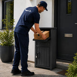 Olsen & Smith Outdoor Parcel Box – Secure Lockable Delivery Post Box with Anti-Theft Posting Slot, 90L Compartment, Combination Padlock, Recycled Polypropylene, Weatherproof Freestanding Design (Anthracite)