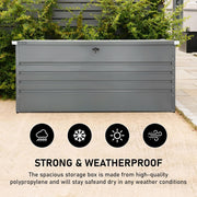 Olsen & Smith 1000L Large Metal Storage Box – Lockable Outdoor XL Garden Storage Box, Weather-Resistant, with Gas Lift – Ideal for Garden, Patio, and Outdoor Storage
