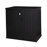 Olsen & Smith MASSIVE Capacity 1170/775L Outdoor Garden Storage Box Plastic Shed Garbage - Weatherproof with Wood Effect (1170/775 Litre)