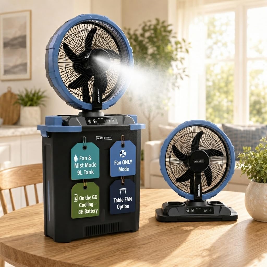 Olsen & Smith 10” Cordless Misting Fan Tank