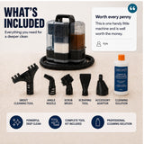 Olsen & Smith 1600W Portable Spot Cleaner Vacuum – Compact Deep Cleaning Machine for Carpets, Upholstery & Car Interiors with Dual Water Tanks, Steam Function & Multi-Tool Accessories
