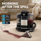 Olsen & Smith 1600W Portable Spot Cleaner Vacuum – Compact Deep Cleaning Machine for Carpets, Upholstery & Car Interiors with Dual Water Tanks, Steam Function & Multi-Tool Accessories