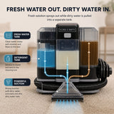 Olsen & Smith 1600W Portable Spot Cleaner Vacuum – Compact Deep Cleaning Machine for Carpets, Upholstery & Car Interiors with Dual Water Tanks, Steam Function & Multi-Tool Accessories