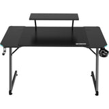 XTREME RGB Gaming Chair & Desk Bundle with Bluetooth Speakers, LED Lights, Carbon Fibre Tabletop, Headrest, Lumbar Support, Footrest & Storage Accessories