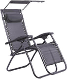 3 Piece Zero Gravity Reclining Garden Patio Deck Chair Sun Lounger, 2 Chair & Table Set, Black - Packed Direct UK