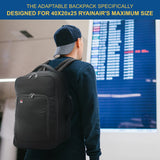 40x20x25 New and Improved 2022 5 Cities Ryanair Maximum Size Hand Cabin Luggage Approved Travel Carry On Holdall Shoulder Bag Backpack Rucksack Flight Bag with YKK Zippers, 40x25x20, Black - Packed Direct UK