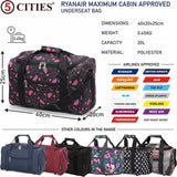 5 Cities (40x20x25cm) Ryanair Maximum Hand Luggage Holdall Flight Bag, New and Improved Ryanair Maximum Sized Under Seat Cabin Holdall – Take The Max on Board! - Packed Direct UK