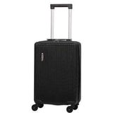 5 Cities (55x35x20cm) Lightweight ABS Hard Shell Carry On Cabin Hand Luggage Suitcase with 4 Wheels, Approved for Ryanair, Easyjet, British Airways, Virgin Atlantic and More - Black