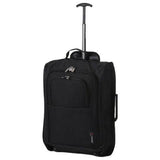 5 Cities (55x35x20cm) Lightweight Cabin Hand Luggage With a Retractable Telescopic Handle, Approved For Ryanair/easyJet/British Airways & more