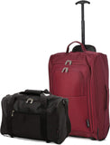 5 Cities (55x35x20cm) Lightweight Cabin Hand Luggage and (40x20x25cm) Holdall Flight Bag - Packed Direct UK