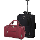 5 Cities (55x35x20cm) Lightweight Cabin Hand Luggage and (40x20x25cm) Holdall Flight Bag - Packed Direct UK