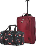 5 Cities (55x35x20cm) Lightweight Cabin Hand Luggage and (40x20x25cm) Holdall Flight Bag - Packed Direct UK