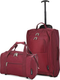 5 Cities (55x35x20cm) Lightweight Cabin Hand Luggage and (40x20x25cm) Holdall Flight Bag - Packed Direct UK