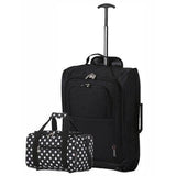 5 Cities (55x35x20cm) Lightweight Cabin Hand Luggage and (40x20x25cm) Holdall Flight Bag - Packed Direct UK