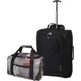 5 Cities (55x35x20cm) Lightweight Cabin Hand Luggage and (40x20x25cm) Holdall Flight Bag - Packed Direct UK