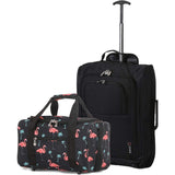 5 Cities (55x35x20cm) Lightweight Cabin Hand Luggage and (40x20x25cm) Holdall Flight Bag - Packed Direct UK