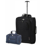 5 Cities (55x35x20cm) Lightweight Cabin Hand Luggage and (40x20x25cm) Holdall Flight Bag - Packed Direct UK