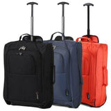 5 Cities (55x35x20cm) Lightweight Cabin Hand Luggage Set (Black + Navy + Green) - Packed Direct UK