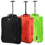 5 Cities (55x35x20cm) Lightweight Cabin Hand Luggage Set (Black + Navy + Green) - Packed Direct UK