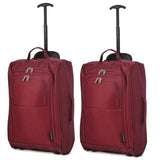 5 Cities (55x35x20cm) Lightweight Cabin Hand Luggage (x2) - Packed Direct UK
