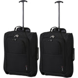 5 Cities (55x35x20cm) Lightweight Cabin Hand Luggage (x2), Approved For Ryanair/easyJet/British Airways and more!