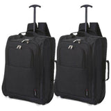 5 Cities (55x35x20cm) Lightweight Cabin Hand Luggage (x2 Set) - Packed Direct UK