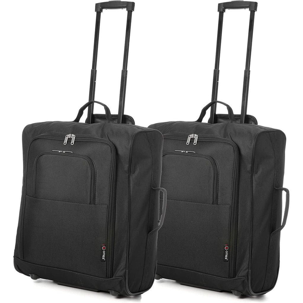 5 Cities (56x45x25cm) easyJet, British Airways Maximum Cabin Allowance Lightweight Cabin Hand Suitcase, 2 Years Of Warranty - Packed Direct UK