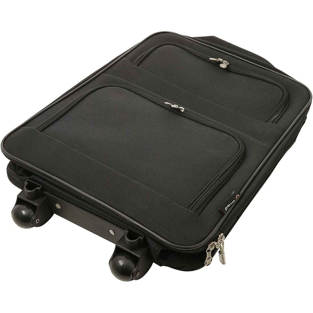 5 Cities Easyjet Ryanair 55x40x20cm Folding Cabin Bag Hand Luggage Carry On Suitcase Black