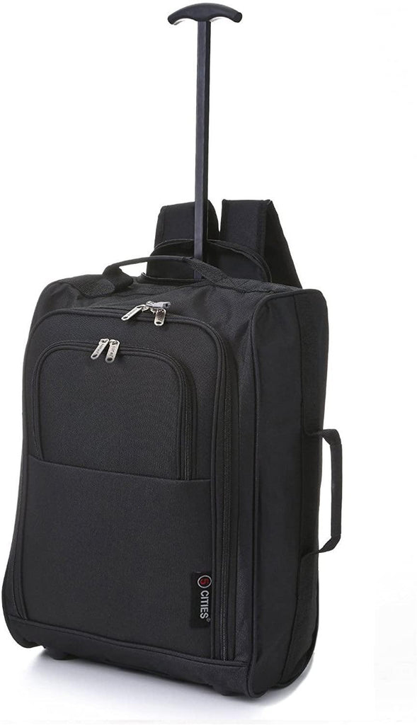 5 Cities Extra Value Hand Luggage Cabin Bundle Sets, Trolley Bag and Travel Trolley Backpack 2 & 3 Piece Sets for Easyjet & Ryanair! - Packed Direct UK