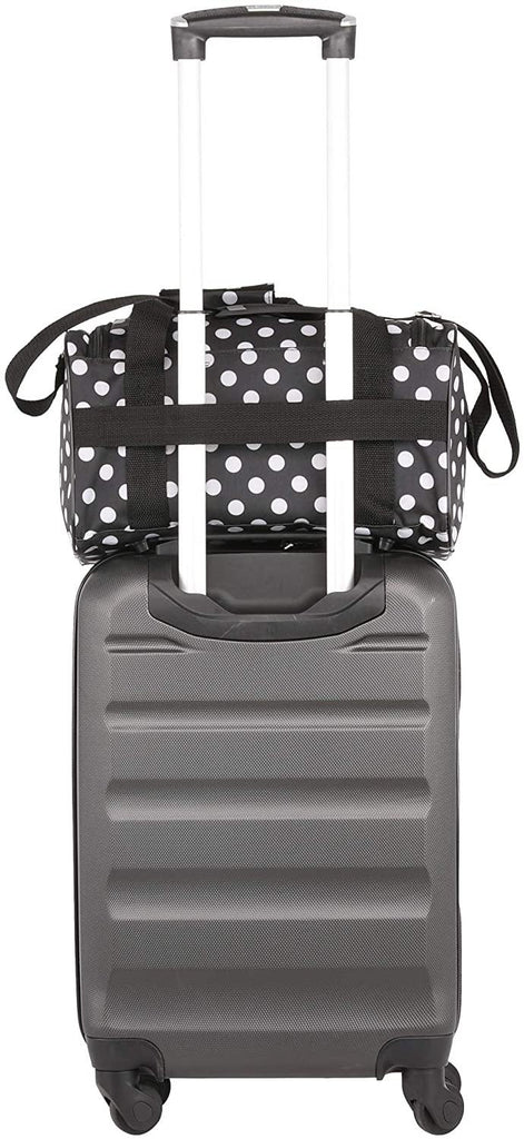 5 Cities Ryanair Sized Small Bag Cabin Luggage, Travel Duffle, 35 cm, 14L, Black Polka - Packed Direct UK