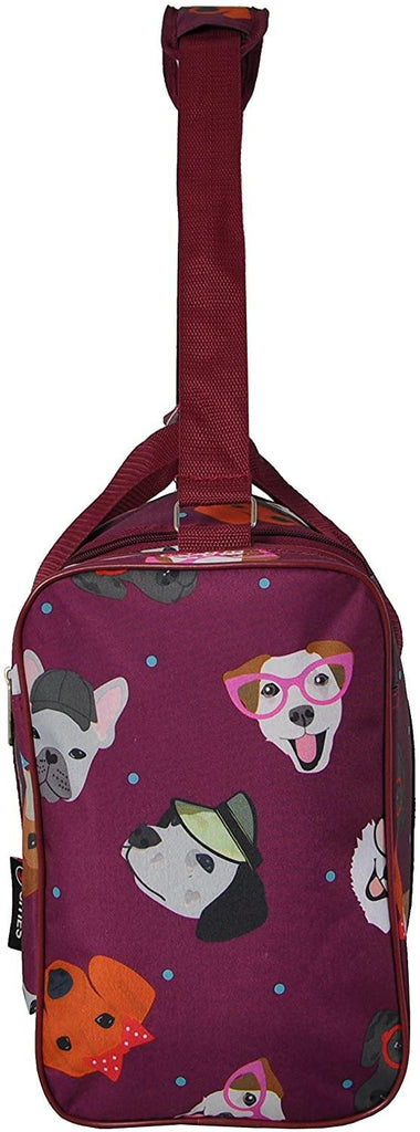 5 Cities Set of 2 Cabin Size Holdall Flight Duffel Bag, 54cm, Dotty Dogs Raspberry - Packed Direct UK