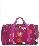 5 Cities Set of 2 Cabin Size Holdall Flight Duffel Bag, 54cm, Dotty Dogs Raspberry - Packed Direct UK