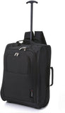 5 Cities Trolley Backpack Cabin and Ryanair Second Bag Hand Luggage, 54 cm, 14 Litre, Black - Packed Direct UK