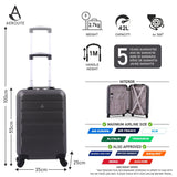 Aerolite 55x35x25 Hard Shell Carry On Hand Cabin Luggage Suitcase with 4 Wheels, Max Size for Air Europa Air France Alitalia KLM & Transavia Set of 2