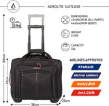 Aerolite 17'' Executive Mobile Business Cabin Hand with Luggage Rolling Laptop Bag - Packed Direct UK