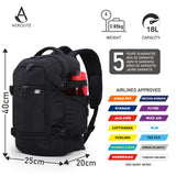 Aerolite (40x20x25cm) 3 in 1 Cabin Luggage Approved Flight Backpack, New and Improved 2021 Ryanair Maximum Size with YKK Zippers, Black - Packed Direct UK