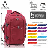 Aerolite (40x20x25cm) 3 in 1 Cabin Luggage Approved Flight Backpack, New and Improved 2023 Ryanair Maximum Size with YKK Zippers, Black - Packed Direct UK