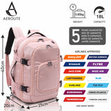 Aerolite (40x20x25cm) 3 in 1 Cabin Luggage Approved Flight Backpack, New and Improved 2023 Ryanair Maximum Size with YKK Zippers, Black - Packed Direct UK